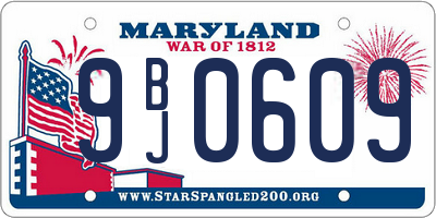 MD license plate 9BJ0609