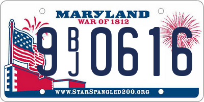 MD license plate 9BJ0616