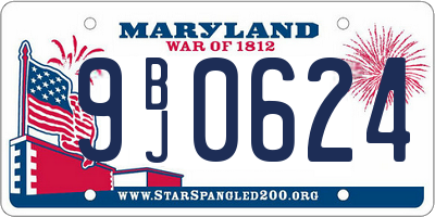 MD license plate 9BJ0624