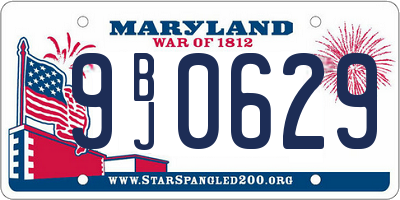 MD license plate 9BJ0629