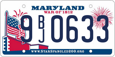 MD license plate 9BJ0633