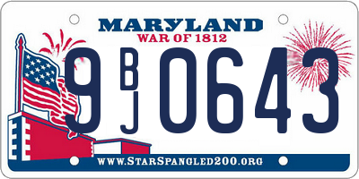 MD license plate 9BJ0643