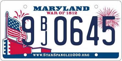 MD license plate 9BJ0645