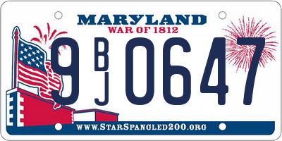 MD license plate 9BJ0647