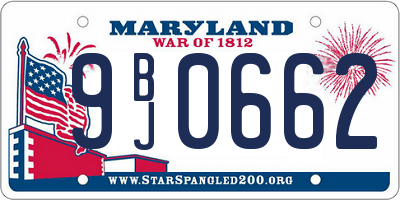 MD license plate 9BJ0662