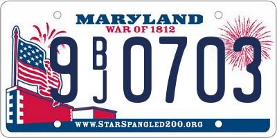 MD license plate 9BJ0703