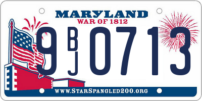 MD license plate 9BJ0713