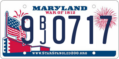 MD license plate 9BJ0717