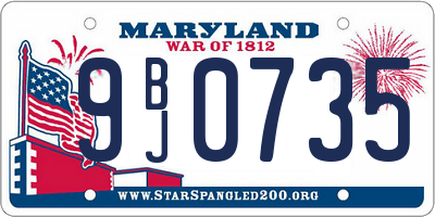 MD license plate 9BJ0735