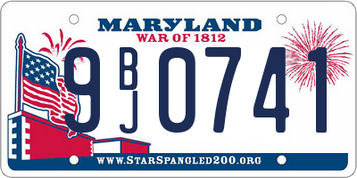 MD license plate 9BJ0741