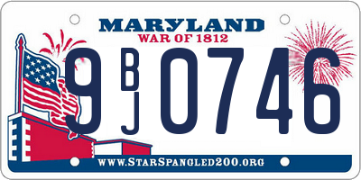 MD license plate 9BJ0746
