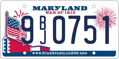 MD license plate 9BJ0751