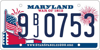 MD license plate 9BJ0753