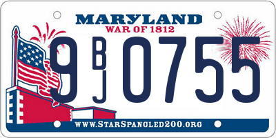 MD license plate 9BJ0755