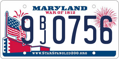 MD license plate 9BJ0756