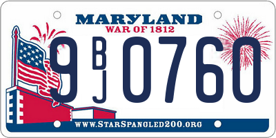 MD license plate 9BJ0760