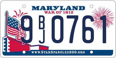 MD license plate 9BJ0761