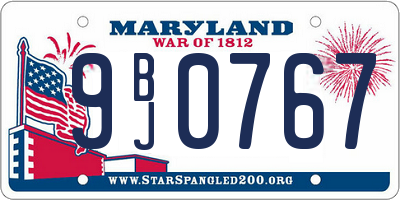 MD license plate 9BJ0767