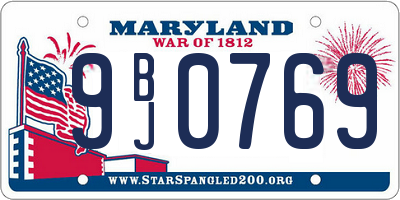MD license plate 9BJ0769