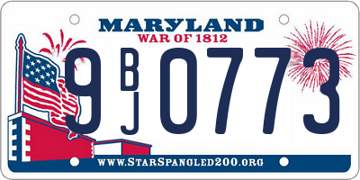 MD license plate 9BJ0773