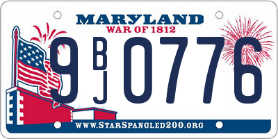 MD license plate 9BJ0776