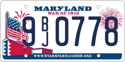 MD license plate 9BJ0778