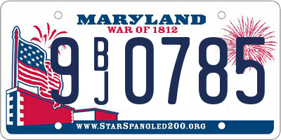 MD license plate 9BJ0785