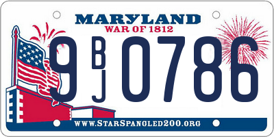 MD license plate 9BJ0786