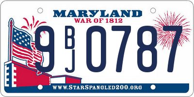MD license plate 9BJ0787