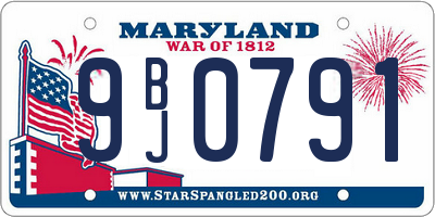 MD license plate 9BJ0791