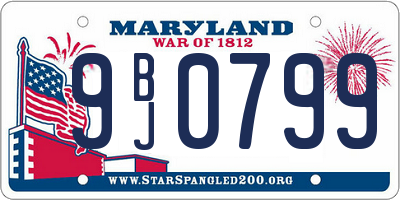 MD license plate 9BJ0799