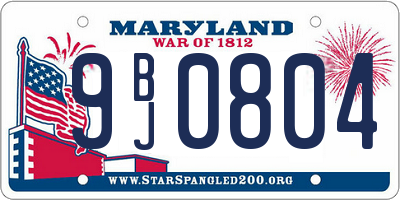 MD license plate 9BJ0804