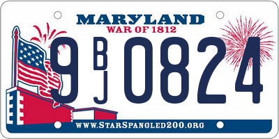 MD license plate 9BJ0824
