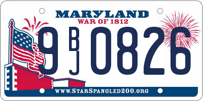 MD license plate 9BJ0826