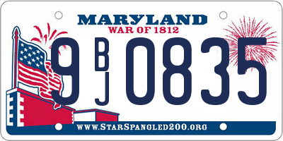 MD license plate 9BJ0835