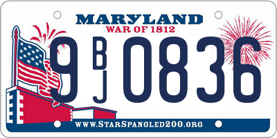 MD license plate 9BJ0836
