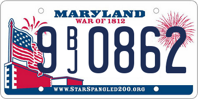 MD license plate 9BJ0862