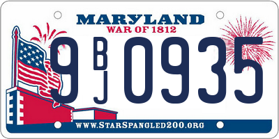 MD license plate 9BJ0935