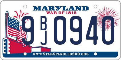 MD license plate 9BJ0940