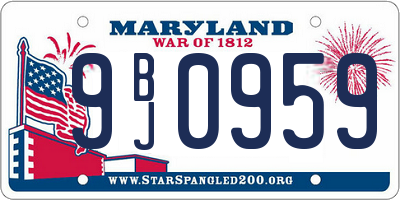 MD license plate 9BJ0959