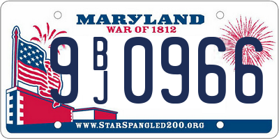 MD license plate 9BJ0966