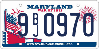 MD license plate 9BJ0970