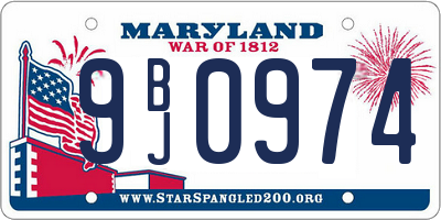 MD license plate 9BJ0974