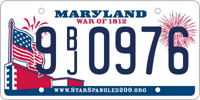MD license plate 9BJ0976