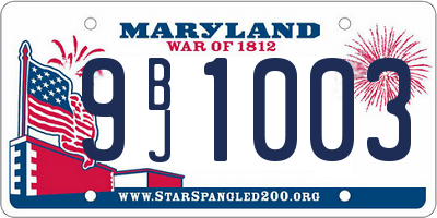 MD license plate 9BJ1003