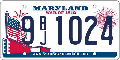 MD license plate 9BJ1024