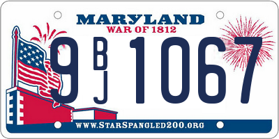 MD license plate 9BJ1067