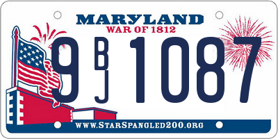 MD license plate 9BJ1087