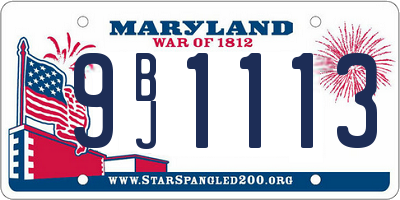 MD license plate 9BJ1113