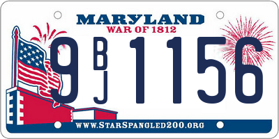 MD license plate 9BJ1156